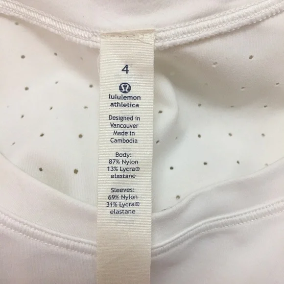 Lululemon Reflective White Long Sleeve Top Size 4 - Picture 6 of 14